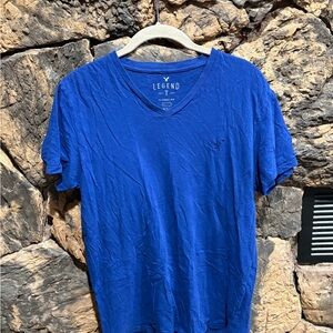 American Eagle Outfitters Vivid Blue Short Sleeve Tee